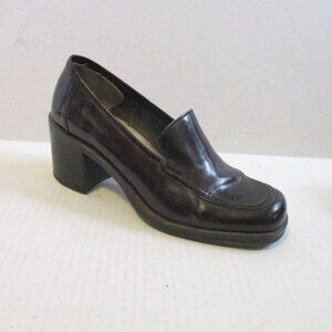 DRAFT*Nine West Chestnut Brown Loafer Patent Pumps